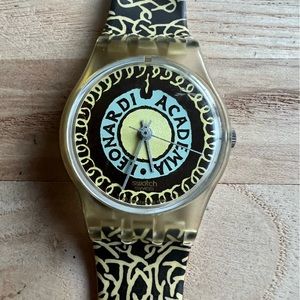 1990 Swatch Watch Ladies LK-124 VINCI'S TWIST NEW BATTERY needs new strap